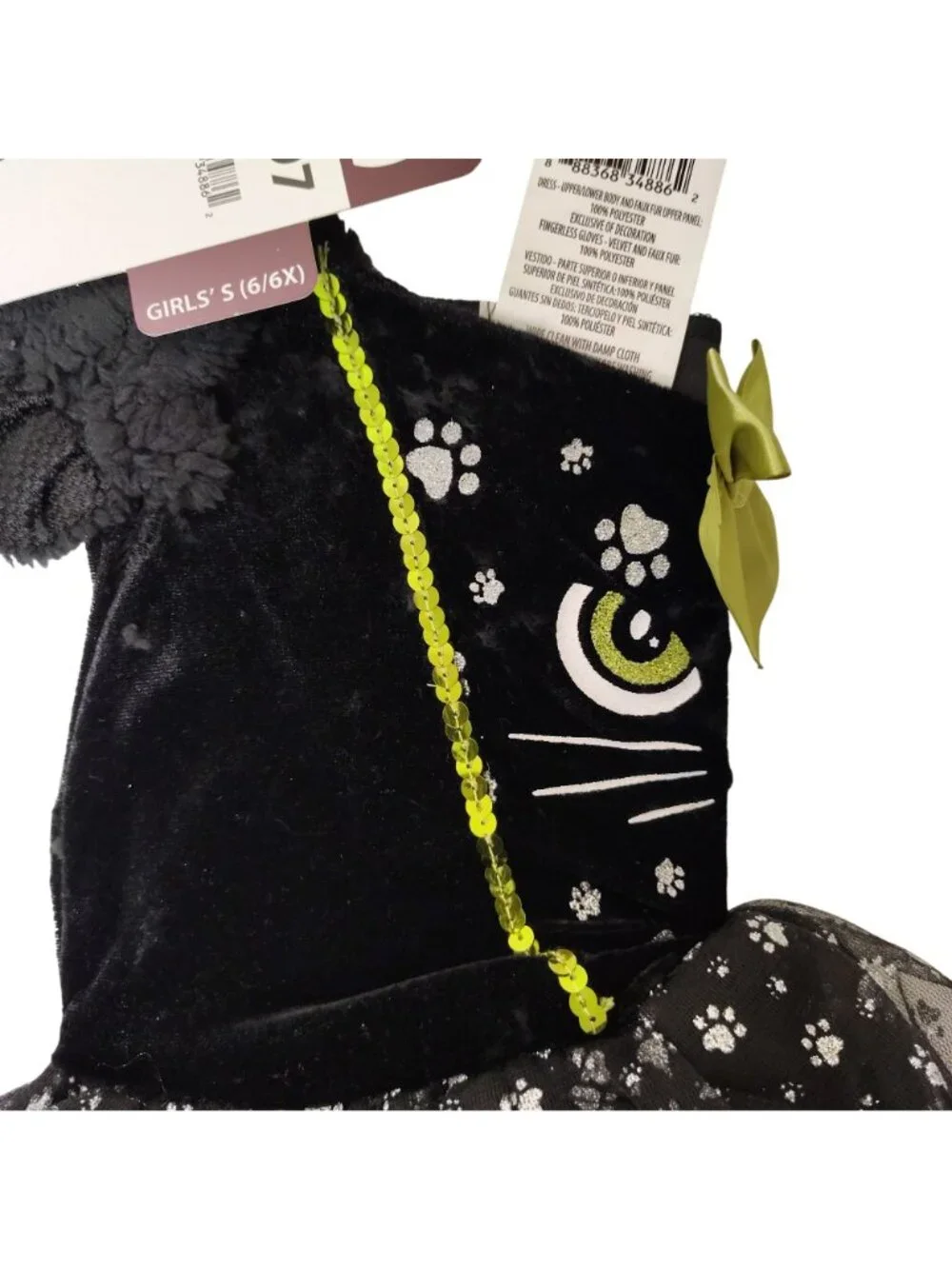 Celebrate Girls S (6/6X) Witchy Kitty Complete Halloween Costume